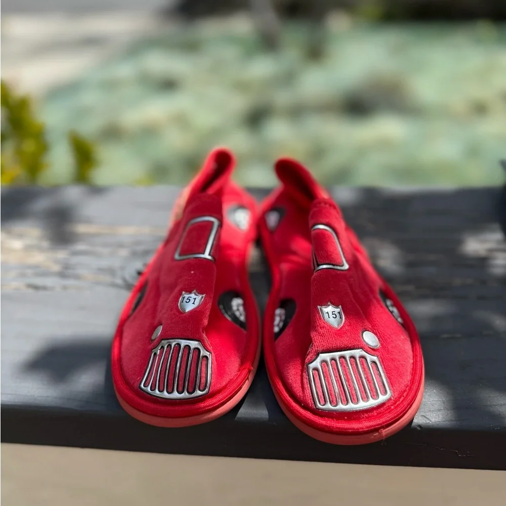 Kids Red Car-Themed Shoes